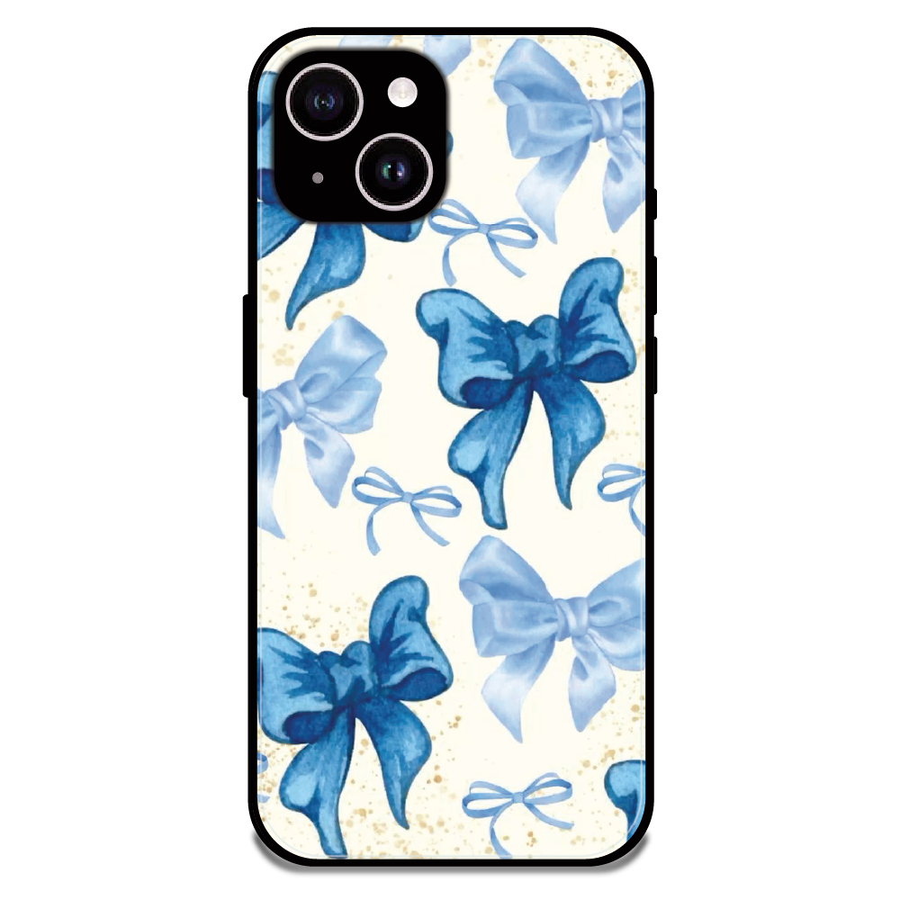 Soft Blue Bowcore - Glossy Metal Silicone Case For Apple iPhone 14