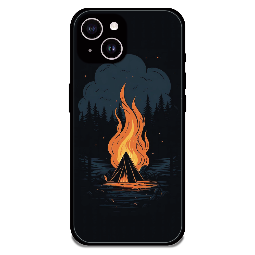 Midnight Campfire Adventure - Glossy Metal Silicone Case For Apple iPhone 14