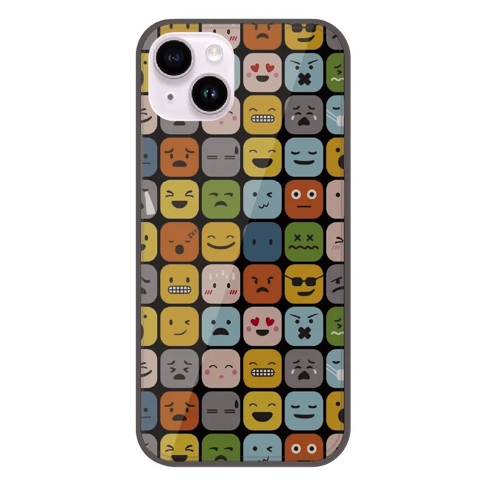 Colorful Expression Pattern - Printed Silicone Case For Apple iPhone 14
