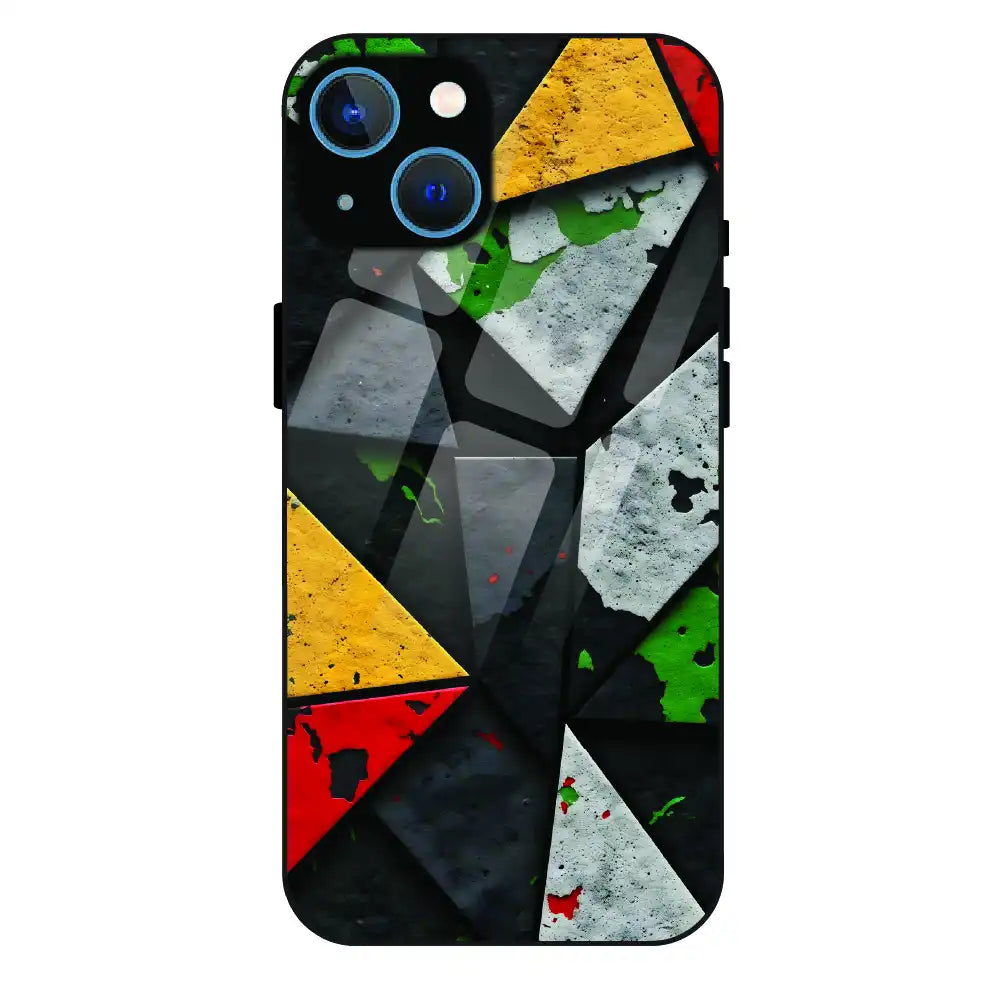 Urban Geometric Color - Glass Case For Apple iPhone 15