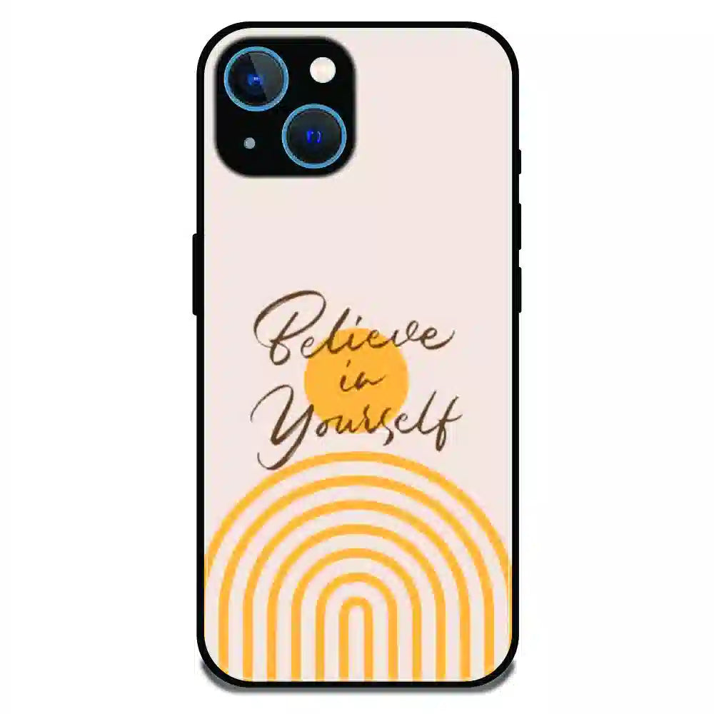 Believe in Yourself Minimal - Glossy Metal Silicone Case For Apple iPhone 15