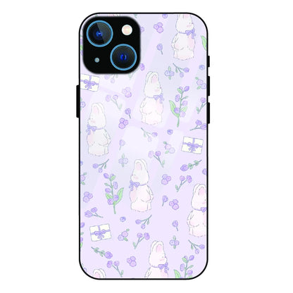 Lavender Bunny Gifts - Glass Case For Apple iPhone 15