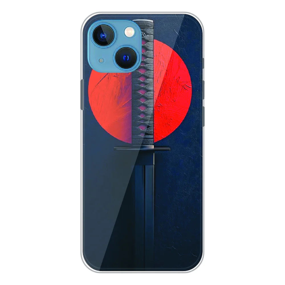 Katana Minimal Japanese Aesthetic - Printed Silicone Case For Apple iPhone 15