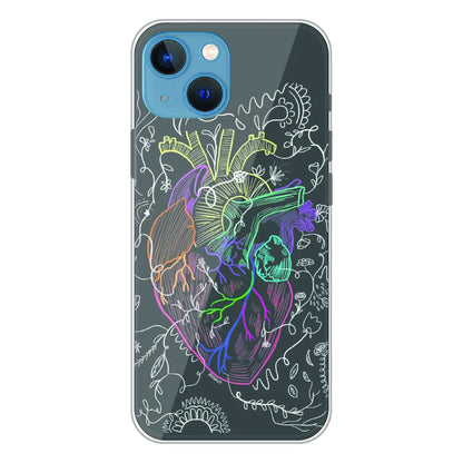 Anatomical Heart Line Art - Printed Silicone Case For Apple iPhone 15