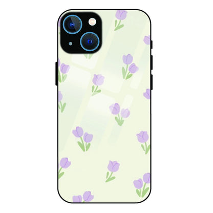 Minimal Tulip Pattern - Glass Case For Apple iPhone 15