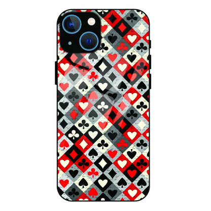 Classic Card Symbols - Glass Case For Apple iPhone 15