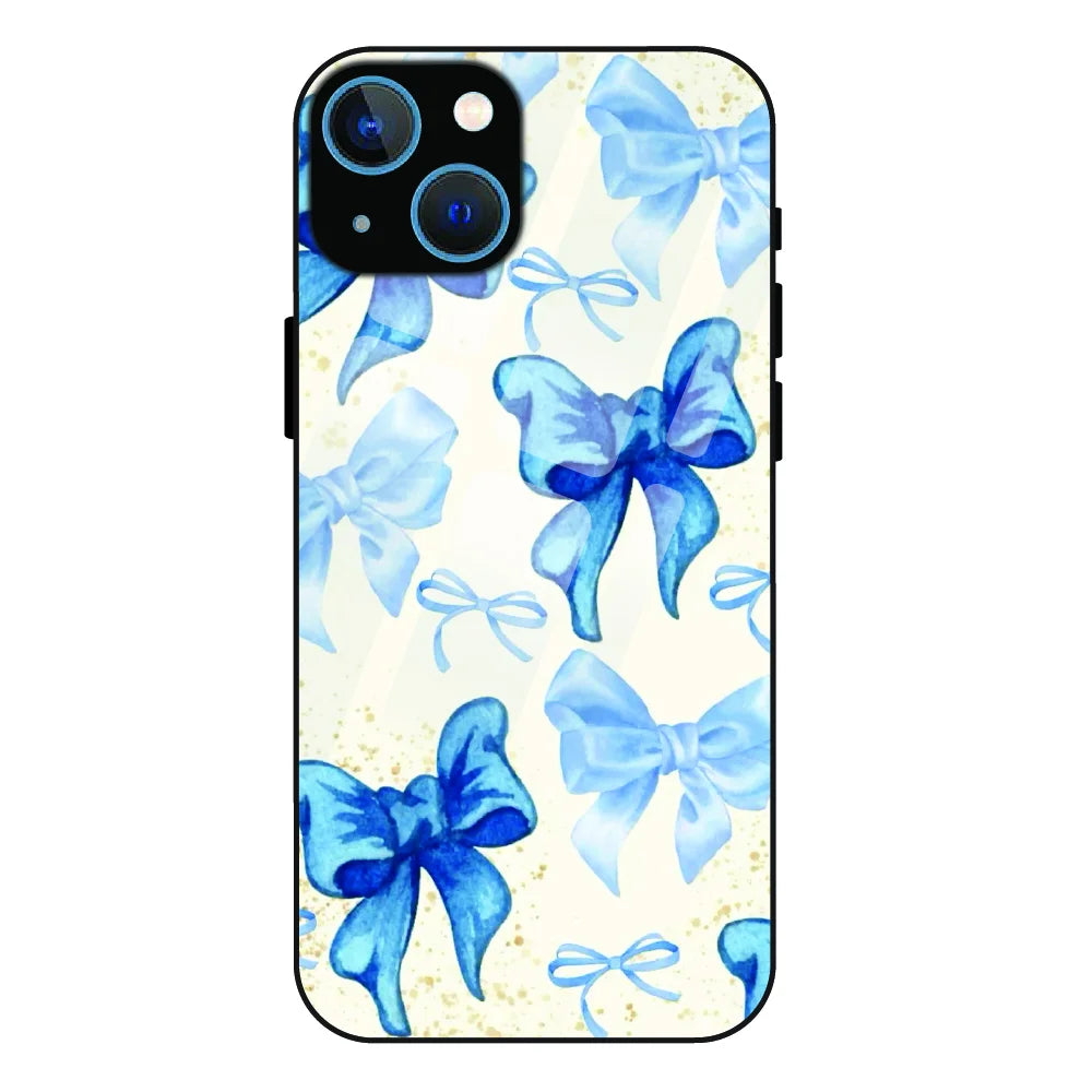Soft Blue Bowcore - Glass Case For Apple iPhone 15