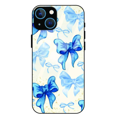 Soft Blue Bowcore - Glass Case For Apple iPhone 15