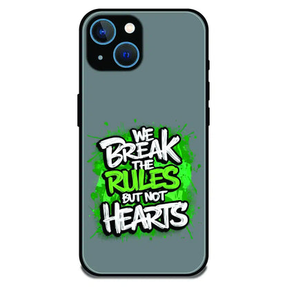 Break the Rules Quote - Glossy Metal Silicone Case For Apple iPhone 15