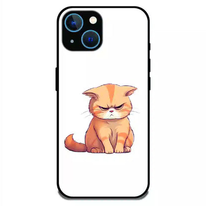 Grumpy Ginger Cat - Glossy Metal Silicone Case For Apple iPhone 15