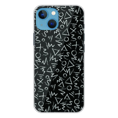 Geometric Black & White Pattern - Printed Silicone Case For Apple iPhone 15
