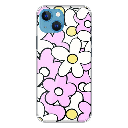 Pink Daisy Floral Pop - Printed Silicone Case For Apple iPhone 15