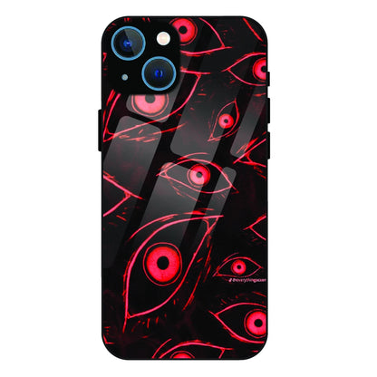 Crimson Eyes Chaos - Glass Case For Apple iPhone 15