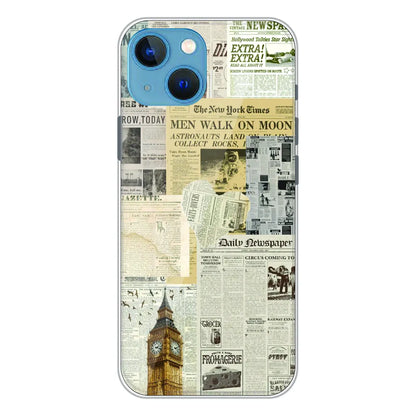 Vintage Newspaper Collage - Printed Silicone Case For Apple iPhone 15