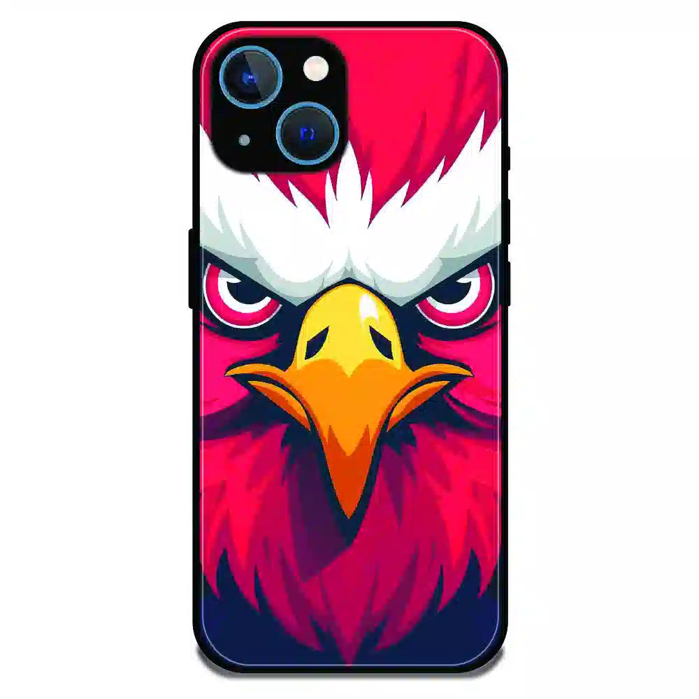 Fierce Eagle Power Art - Glossy Metal Silicone Case For Apple iPhone 15