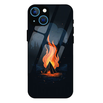 Midnight Campfire Adventure - Glass Case For Apple iPhone 15