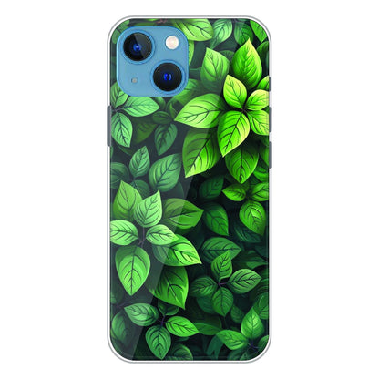 Lush Green Leaf Pattern - Printed Silicone Case For Apple iPhone 15
