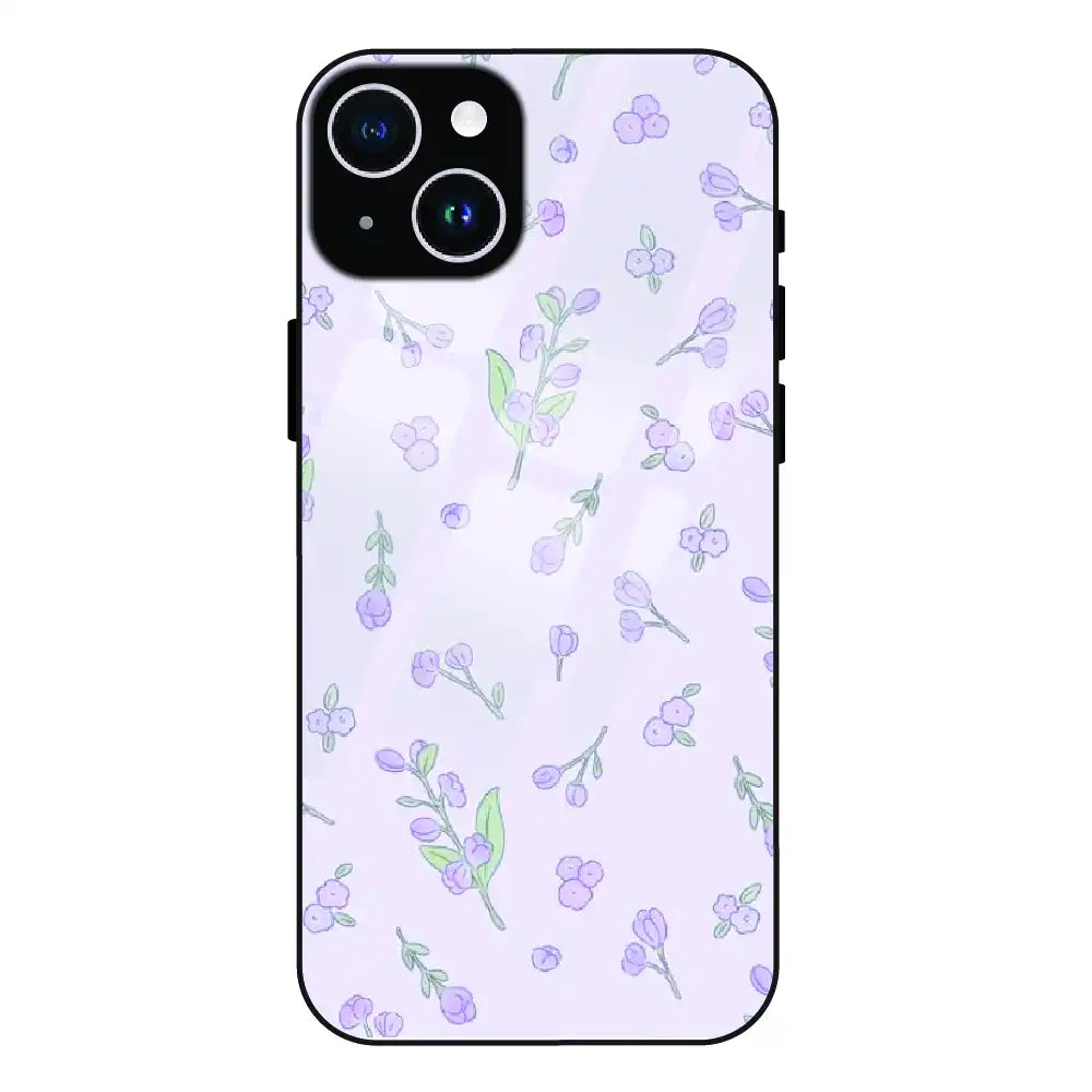 Lavender Floral Ditsy - Glass Case For Apple iPhone 15 Plus
