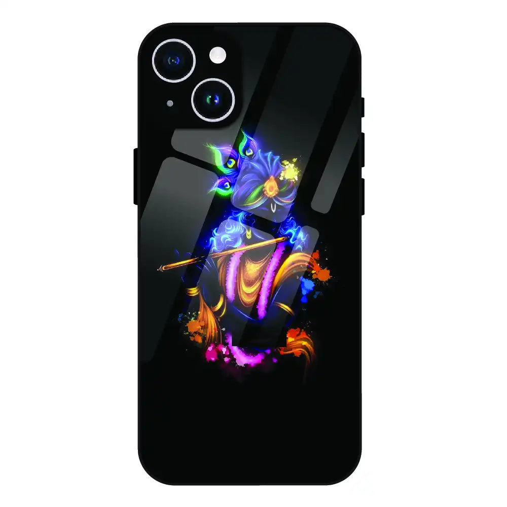 'Abstract Krishna - Glass Case For Apple iPhone 15 Plus