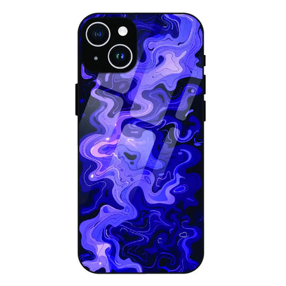 Purple Wave Abstract - Glass Case For Apple iPhone 15 Plus