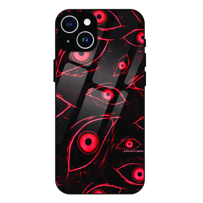 Crimson Eyes Chaos - Glass Case For Apple iPhone 15 Plus