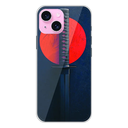 Katana Minimal Japanese Aesthetic - Printed Silicone Case For Apple iPhone 15 Plus
