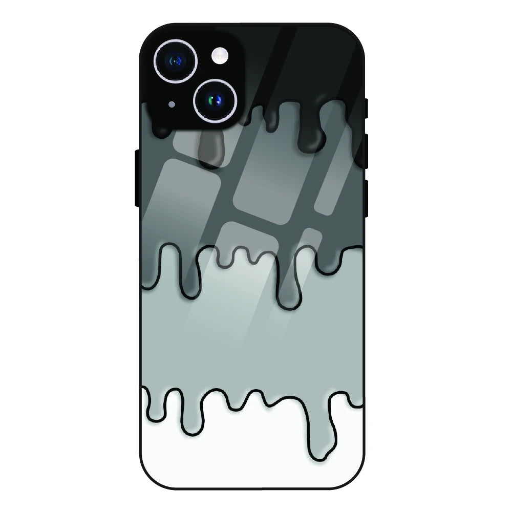 Smoky Drip Abstract - Glass Case For Apple iPhone 15 Plus