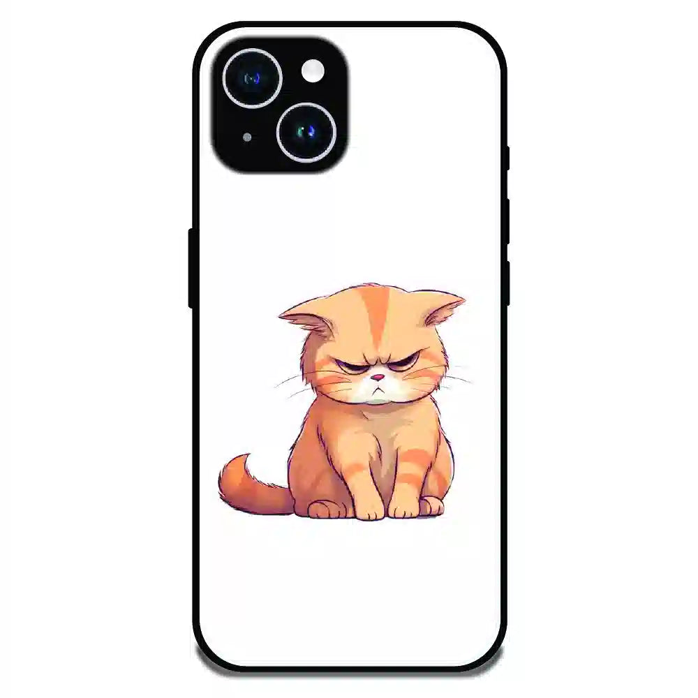 Grumpy Ginger Cat - Glossy Metal Silicone Case For Apple iPhone 15 Plus