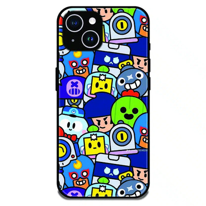 Cartoon Gamer Chaos - Glossy Metal Silicone Case For Apple iPhone 15 Plus