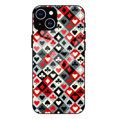 Classic Card Symbols - Glass Case For Apple iPhone 15 Plus