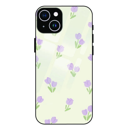 Minimal Tulip Pattern - Glass Case For Apple iPhone 15 Plus