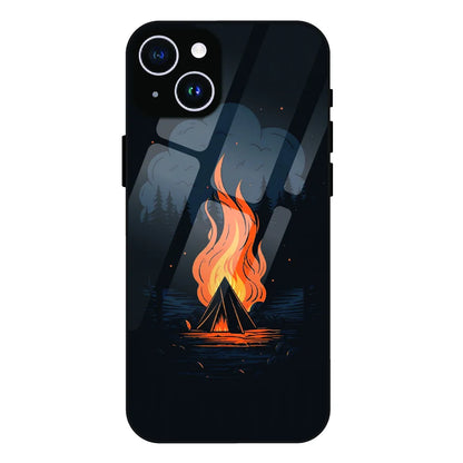 Midnight Campfire Adventure - Glass Case For Apple iPhone 15 Plus