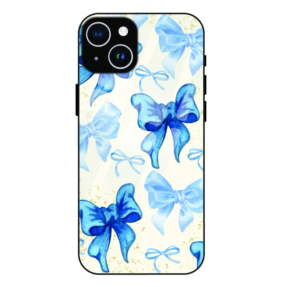 Soft Blue Bowcore - Glass Case For Apple iPhone 15 Plus