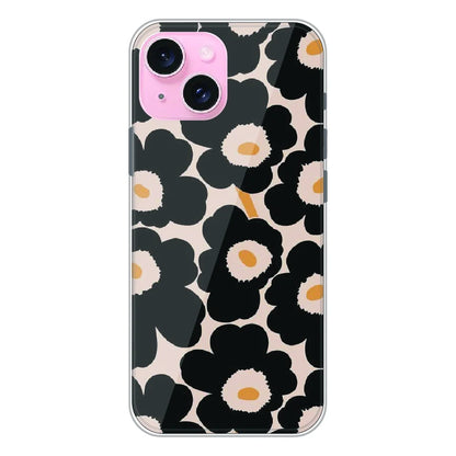 Bold Black Daisy Bloom - Printed Silicone Case For Apple iPhone 15 Plus