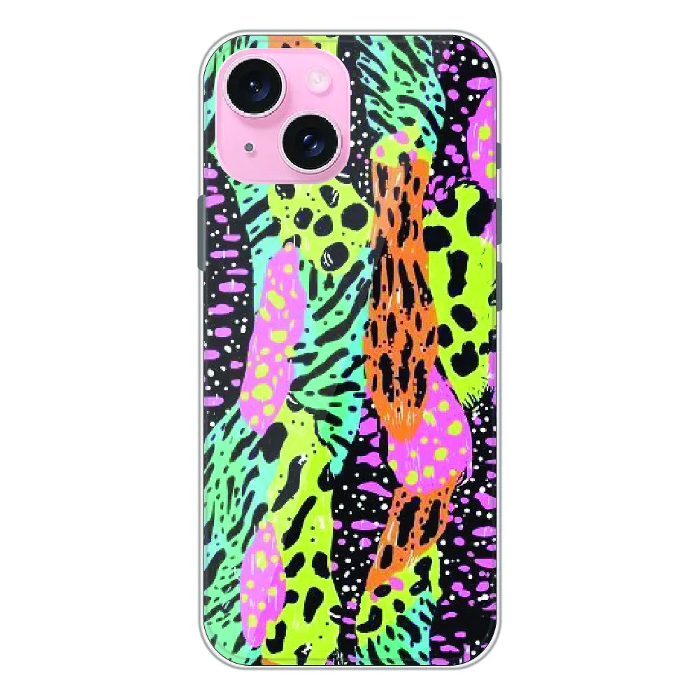 Colorful Artistic Paint Splash - Printed Silicone Case For Apple iPhone 15 Plus