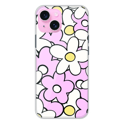 Pink Daisy Floral Pop - Printed Silicone Case For Apple iPhone 15 Plus
