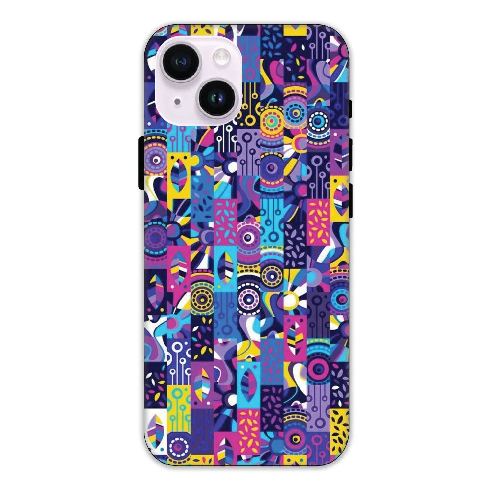 Purple Geometric Art Apple iPhone 15 Plus Models