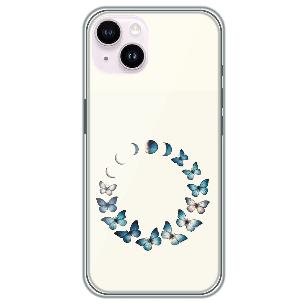 Butterfly Moon Cycle - Printed Silicone Case for Apple iPhone 15 Plus