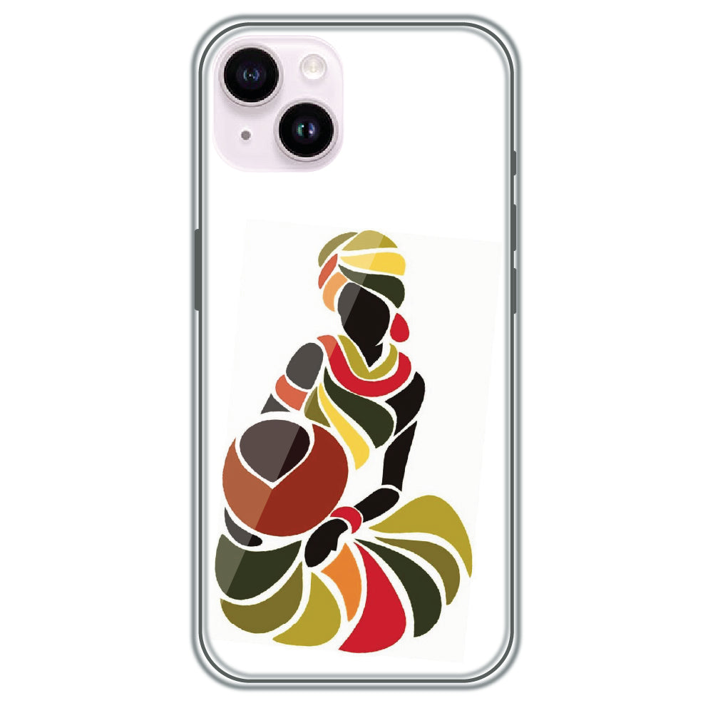 Colorful Silhouette - Printed Silicone Case for Apple iPhone 15 Plus