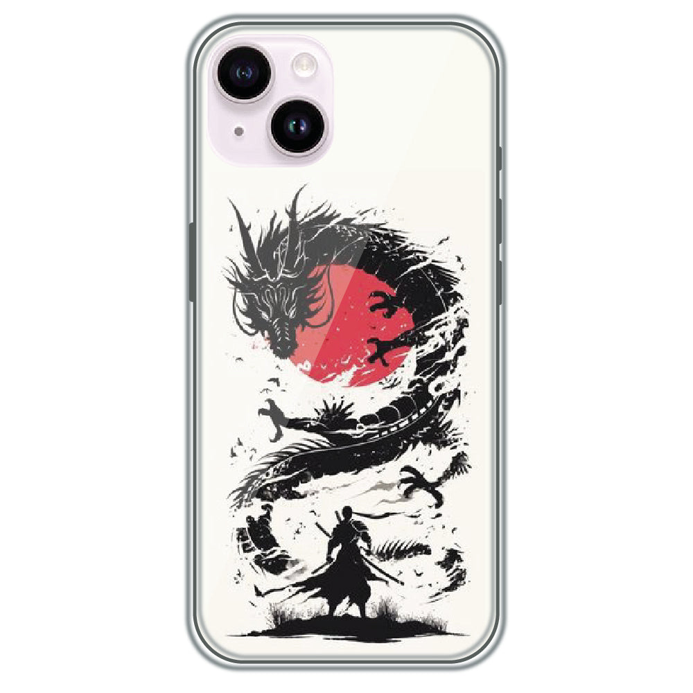 Dragon Samurai - Printed Silicone Case for Apple iPhone 15 Plus