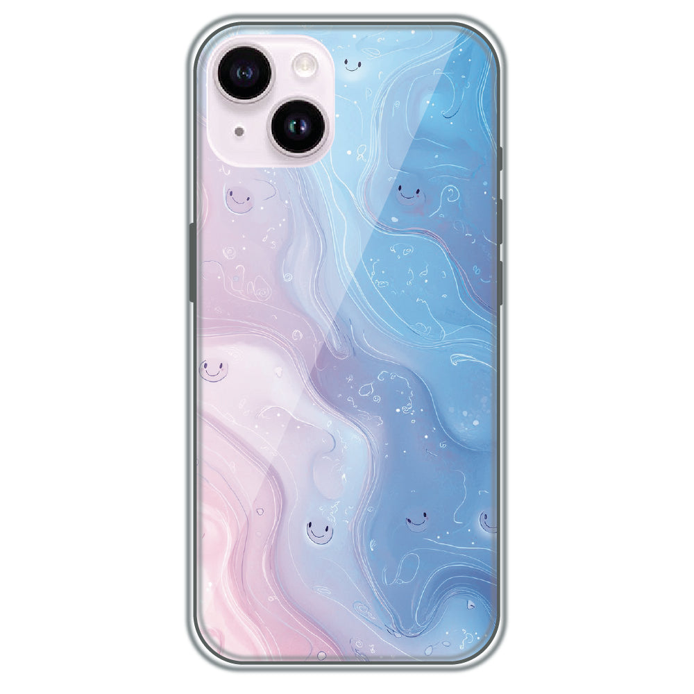 Dreamy Marble Smiles - Printed Silicone Case for Apple iPhone 15 Plus