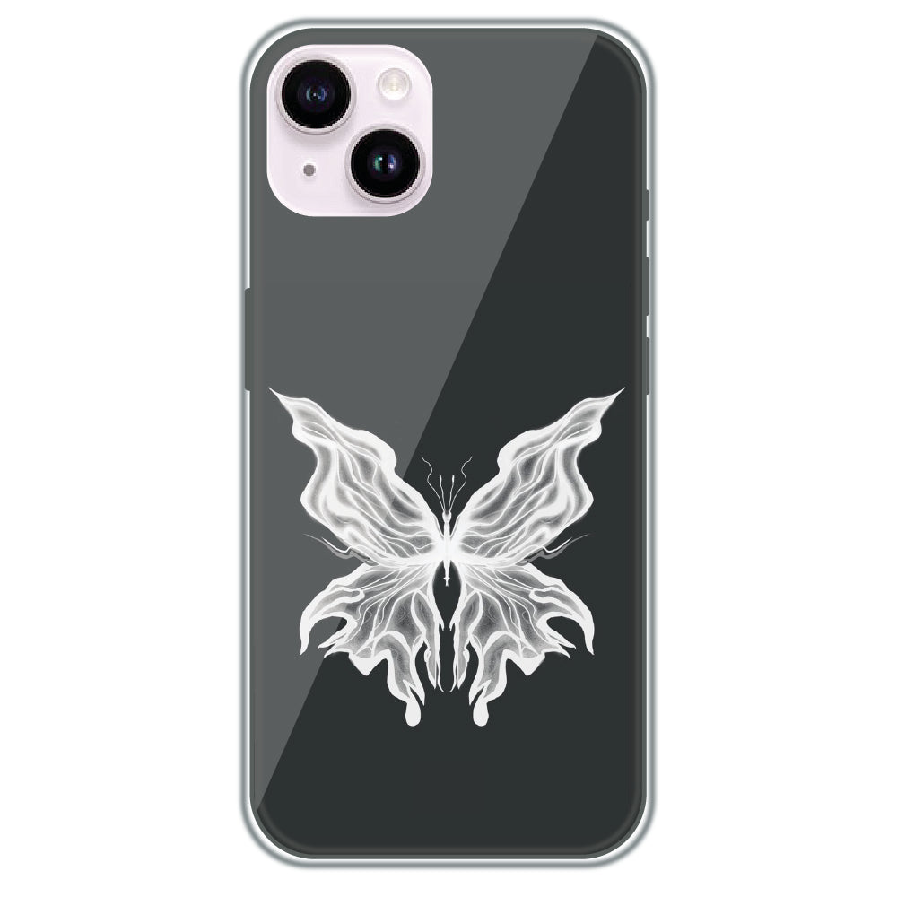Ghost Butterfly - Printed Silicone Case for Apple iPhone 15 Plus