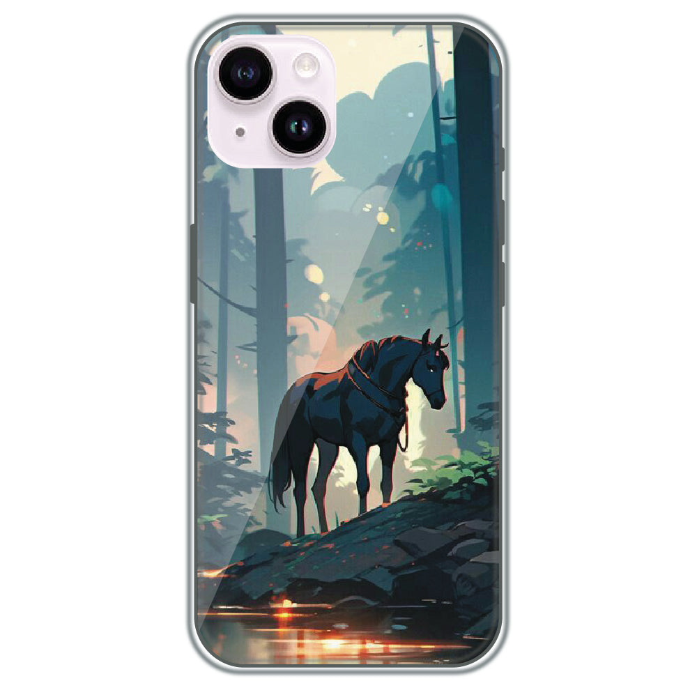 Horse in the Forest - Printed Silicone Case for Apple iPhone 15 Plus