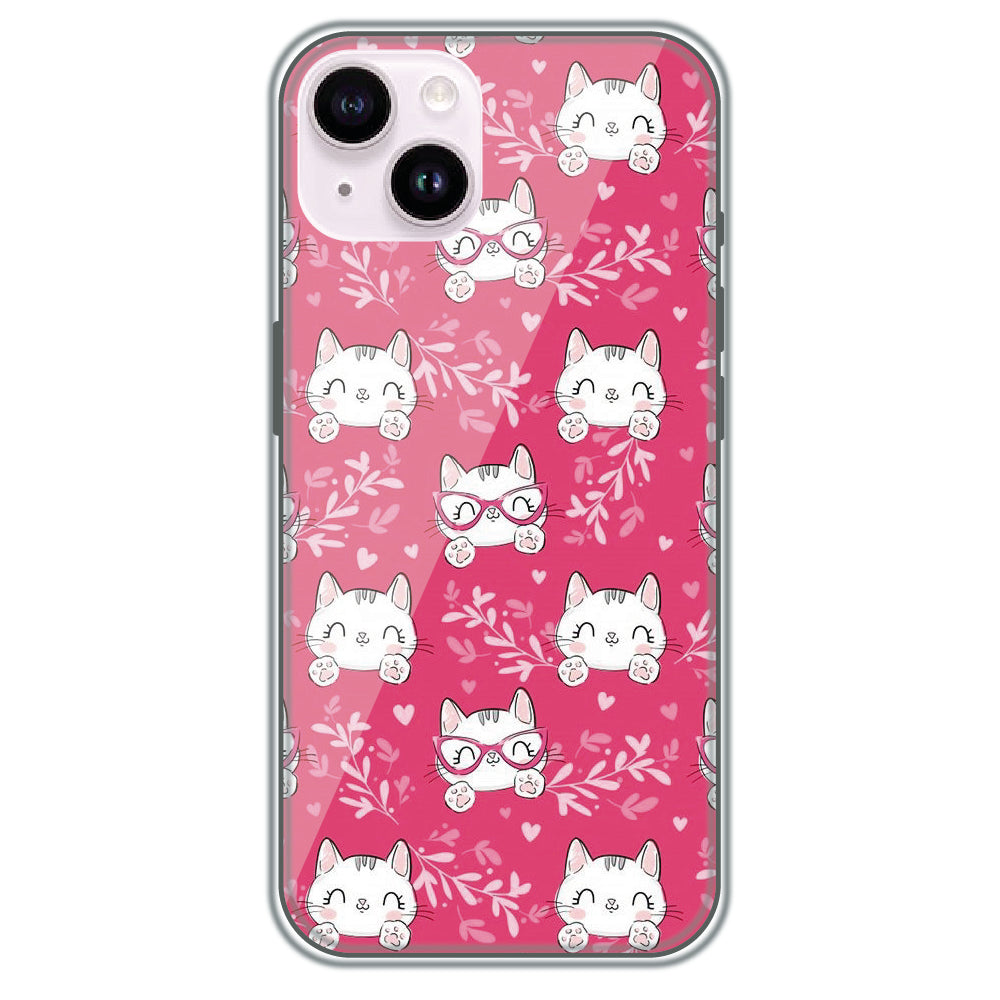 Kitty in Pink - Printed Silicone Case for Apple iPhone 15 Plus