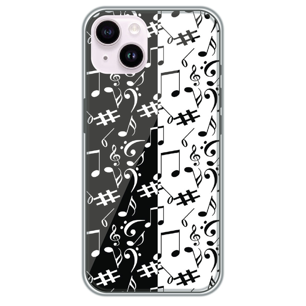 Music Notes - Printed Silicone Case for Apple iPhone 15 Plus