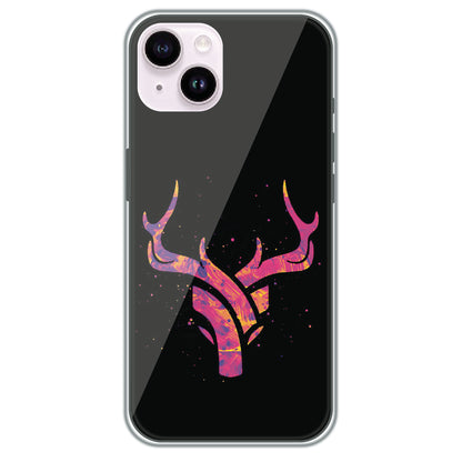 Neon Deer Antlers - Printed Silicone Case for Apple iPhone 15 Plus