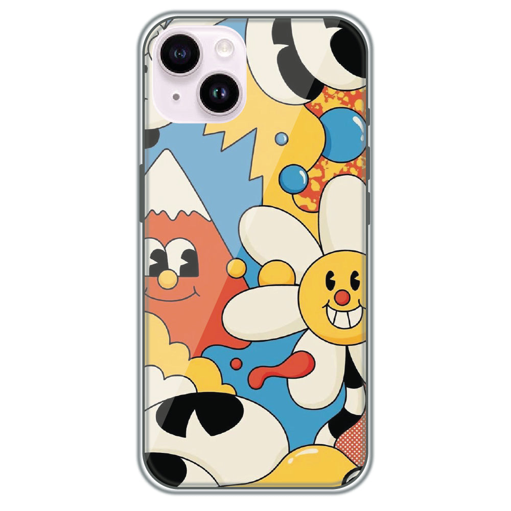 Pop Doodle Party - Printed Silicone Case for Apple iPhone 15 Plus