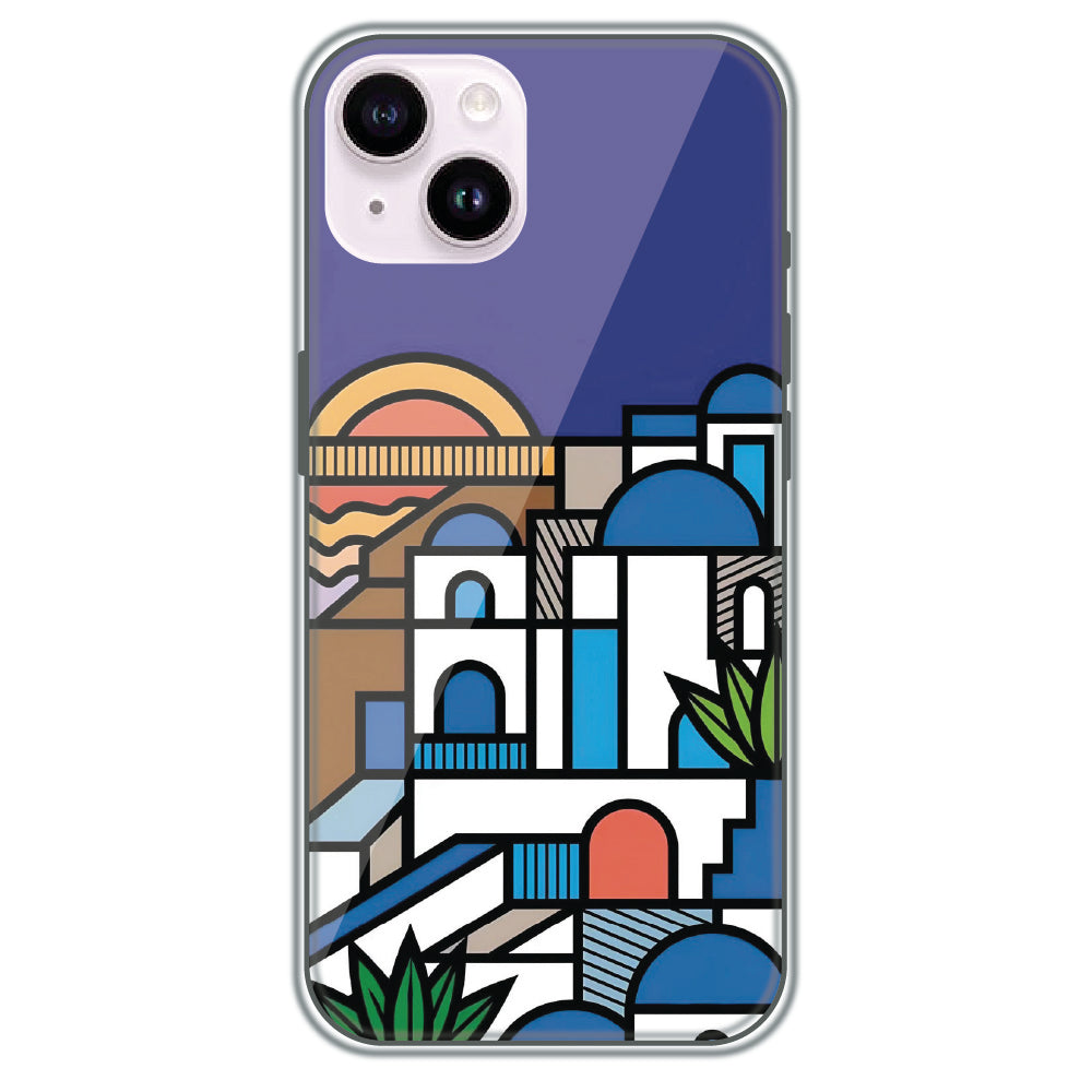 Santorini Streets - Printed Silicone Case for Apple iPhone 15 Plus