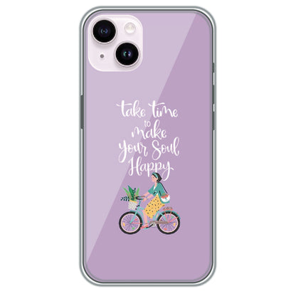 Soul Happy Quote - Printed Silicone Case for Apple iPhone 15 Plus