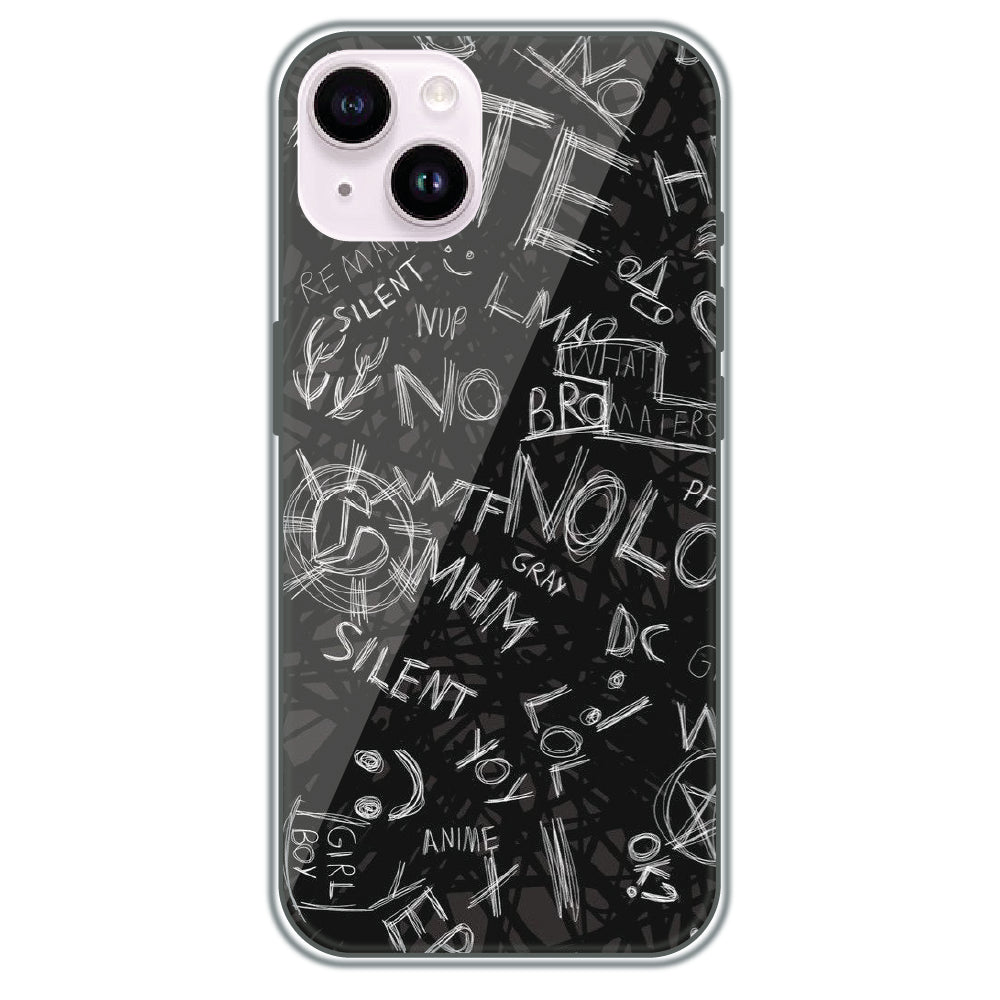 Urban Scribble Notes - Printed Silicone Case for Apple iPhone 15 Plus